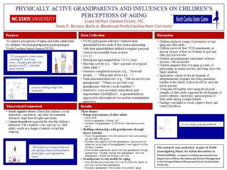PHYSICALLY ACTIVE GRANDPARENTS AND INFLUENCES ON CHILDREN’S PERCEPTIONS OF AGING Liana McNutt, Carteret County, NC Jason N. Bocarro, Karla A. Henderson.