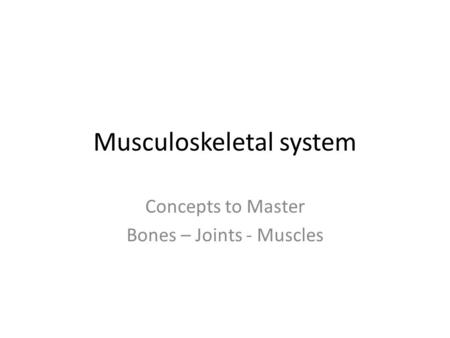 Musculoskeletal system