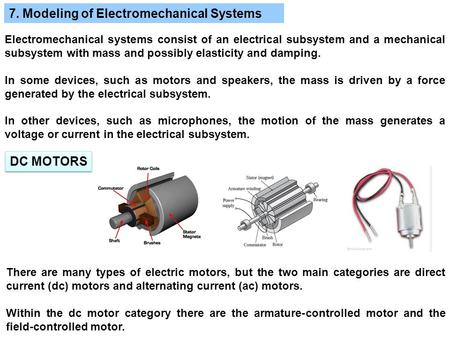 7. Modeling of Electromechanical Systems