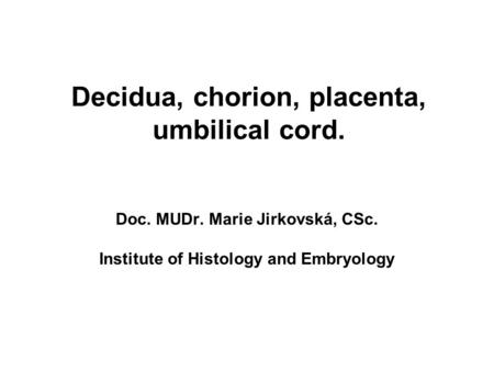 Decidua, chorion, placenta, umbilical cord.