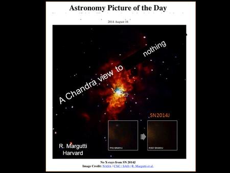 A Chandra view to Exploding Stars SN2014J R. Margutti Harvard nothing.