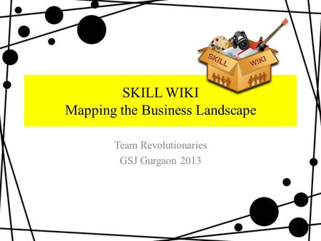 SKILL WIKI Mapping the Business Landscape Team Revolutionaries GSJ Gurgaon 2013.