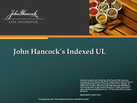 Insurance products are issued by: John Hancock Life Insurance Company (U.S.A.), Boston, MA 02116 (not licensed in New York) and John Hancock Life Insurance.