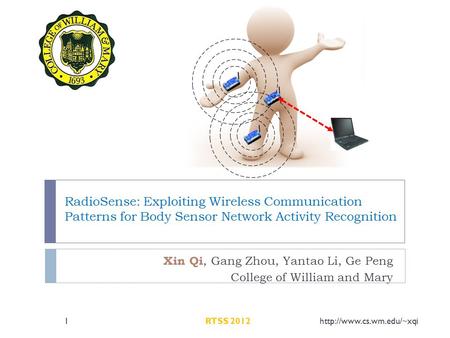 RadioSense: Exploiting Wireless Communication Patterns for Body Sensor Network Activity Recognition Xin Qi, Gang Zhou, Yantao Li, Ge Peng College of William.