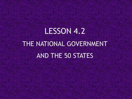 THE NATIONAL GOVERNMENT