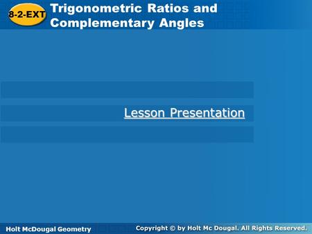 Trigonometric Ratios and Complementary Angles