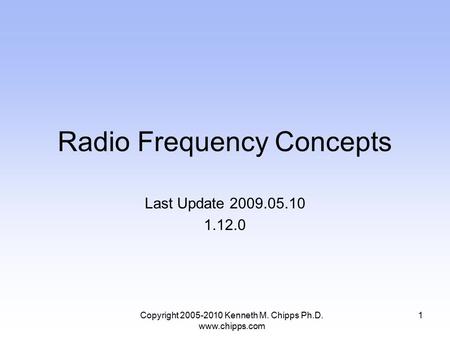 Radio Frequency Concepts
