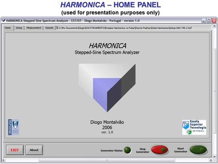 HARMONICA – HOME PANEL (used for presentation purposes only)