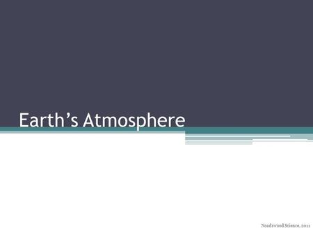 Earth’s Atmosphere Noadswood Science, 2011. Earth’s Atmosphere To know how the Earth’s atmosphere has changed over time Tuesday, May 05, 2015.