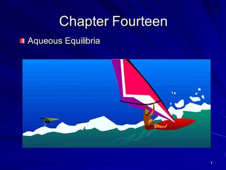 1 Chapter Fourteen Aqueous Equilibria. 2 The Common Ion Effect and Buffer Solutions Common ion effect - solutions in which the same ion is produced by.