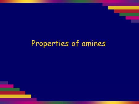 Properties of amines. Amines are compounds based on an ammonia molecule (NH 3 ), where one or more of the hydrogen atoms is replaced by a carbon chain.