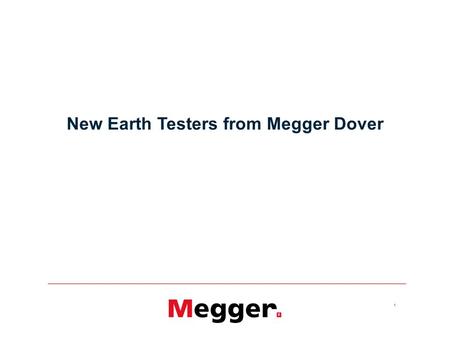 New Earth Testers from Megger Dover