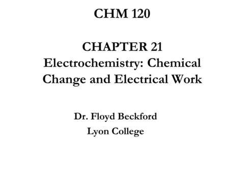 Dr. Floyd Beckford Lyon College