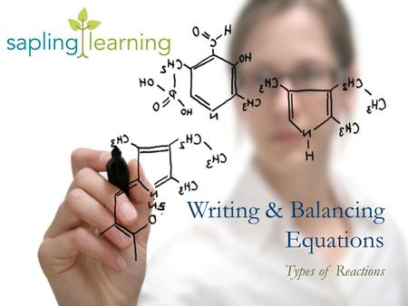 Writing & Balancing Equations Types of Reactions.