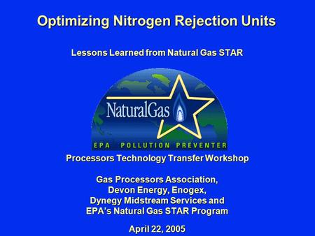 Optimizing Nitrogen Rejection Units