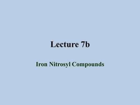 Iron Nitrosyl Compounds
