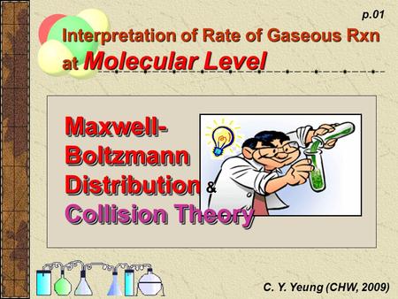 C. Y. Yeung (CHW, 2009) p.01 Maxwell- Boltzmann Distribution & Collision Theory Interpretation of Rate of Gaseous Rxn at Molecular Level.