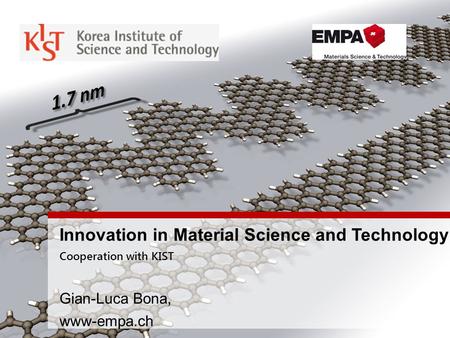 Innovation in Material Science and Technology Cooperation with KIST Gian-Luca Bona, www-empa.ch.