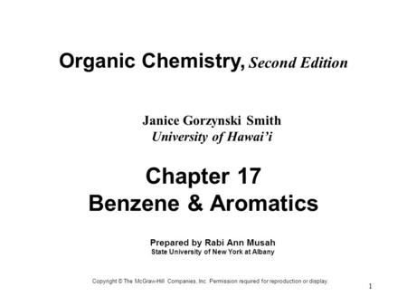 Chapter 17 Benzene & Aromatics
