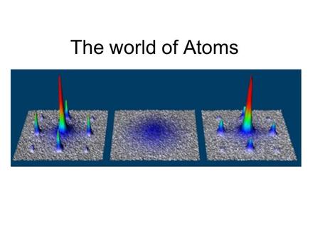 The world of Atoms. Quantum Mechanics Theory that describes the physical properties of smallest particles (atoms, protons, electrons, photons) A scientific.