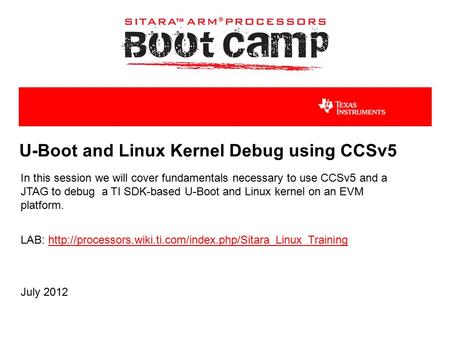 U-Boot and Linux Kernel Debug using CCSv5