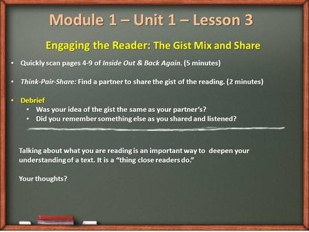 Engaging the Reader: The Gist Mix and Share