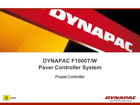 DYNAPAC F1000T/W Paver Controller System