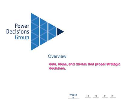 Websit e Websit e Overview data, ideas, and drivers that propel strategic decisions.