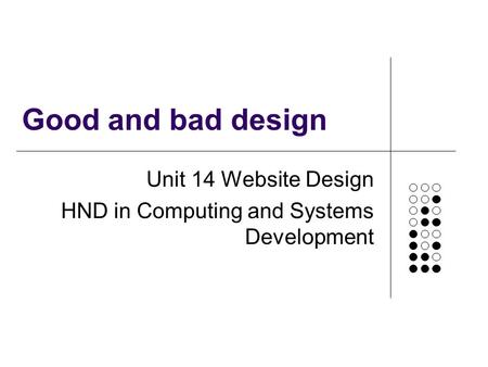Unit 14 Website Design HND in Computing and Systems Development