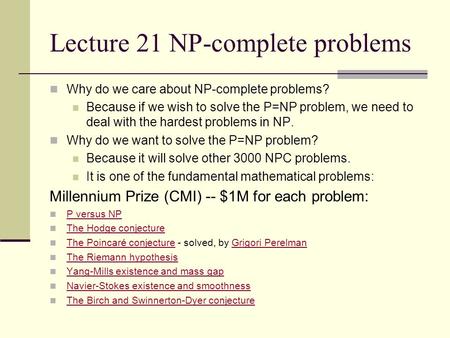 Lecture 21 NP-complete problems