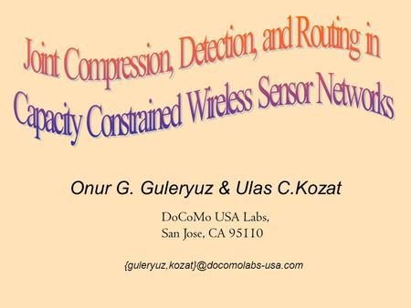 Onur G. Guleryuz & Ulas C.Kozat DoCoMo USA Labs, San Jose, CA 95110