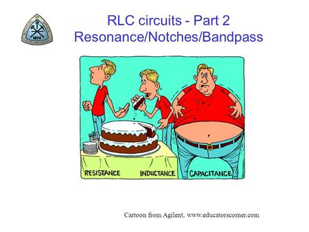RLC circuits - Part 2 Resonance/Notches/Bandpass Cartoon from Agilent, www.educatorscorner.com.