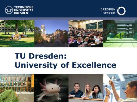 TU Dresden: University of Excellence. 2 187 Years of History 2012University of Excellence 1890renamed “Royal Saxon Technical College“ (TH) 1828founded.