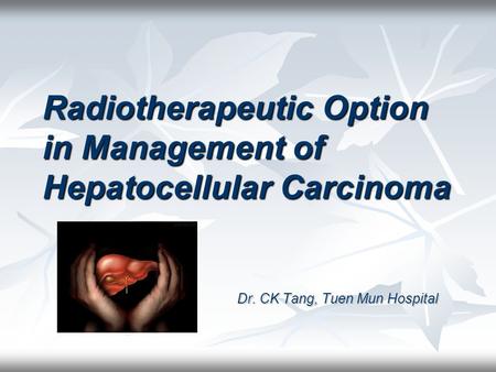 Radiotherapeutic Option in Management of Hepatocellular Carcinoma
