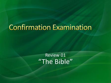 Review 01 “The Bible”. A - In the Holy Scriptures, the Bible. 1.Where do we find the record of God at work in the world and speaking to mankind?