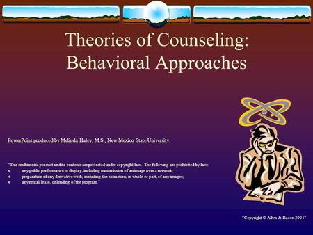 Theories of Counseling: Behavioral Approaches