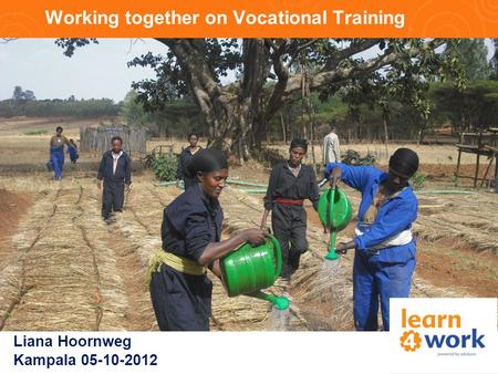 Working together on Vocational Training Liana Hoornweg Kampala 05-10-2012.