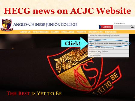 HECG news on ACJC Website Click!. HECG news on ACJC Website.