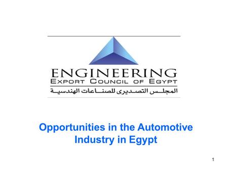 Opportunities in the Automotive Industry in Egypt