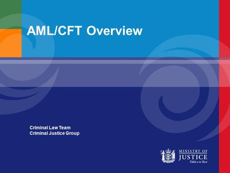 AML/CFT Overview Criminal Law Team Criminal Justice Group.