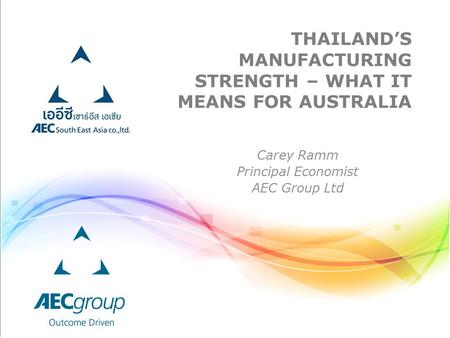 Thailand’s Manufacturing strength – what it means for australia