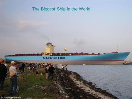 The Biggest Ship in the World. This is the “EMMA MAERSK” She is 1302 feet long (397m)