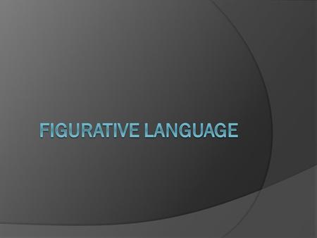 Types of Figurative Language  Metaphor – A way of describing something by comparing it to something else  Simile – A way of describing something by.