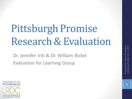 Pittsburgh Promise Research & Evaluation