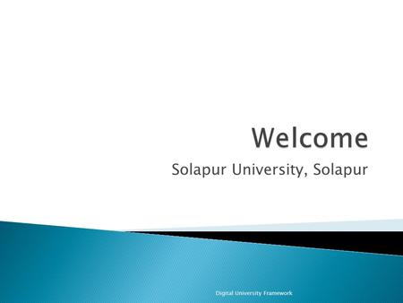 Solapur University, Solapur Digital University Framework.