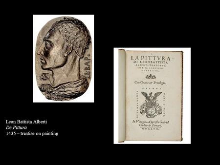 Leon Battista Alberti De Pittura 1435 – treatise on painting.