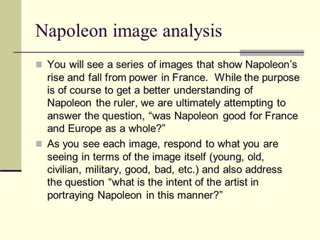 Napoleon image analysis