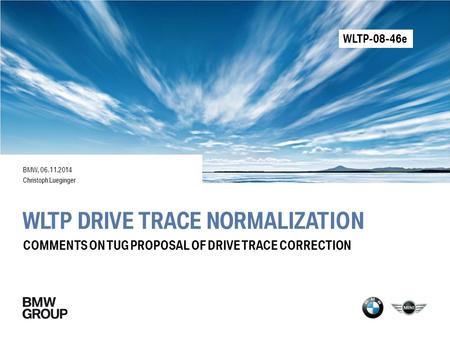 WLTP drive trace normalization