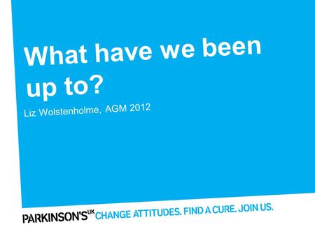 What have we been up to? Liz Wolstenholme, AGM 2012.