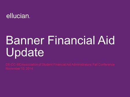 Banner Financial Aid Update